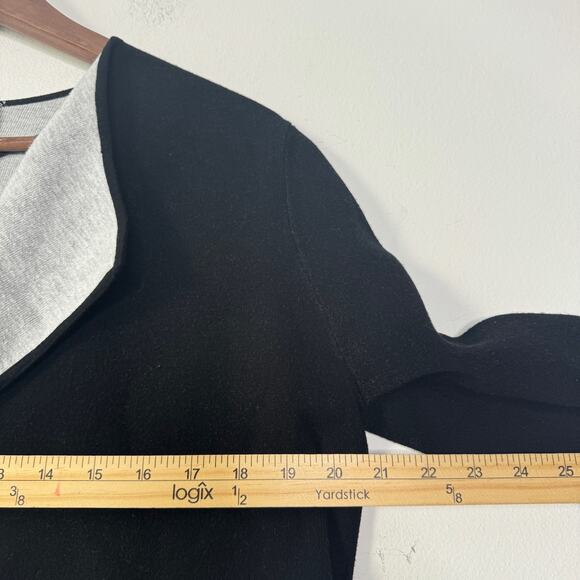 Hobbs London Cardigan Womens Large Black Gray Knit Longline Minimalist Classic - Picture 6 of 8